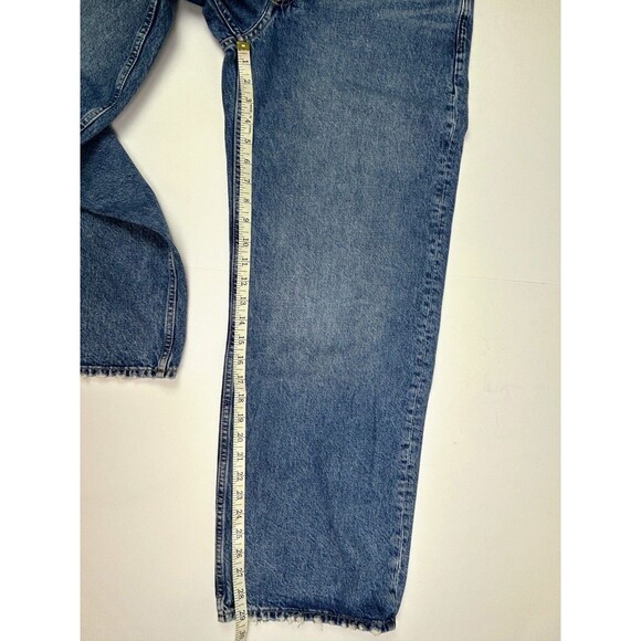 Gap Low Rise Stride Jeans Medium Blue Wash Wide Straight Leg Relaxed Denim sz 31 - Picture 8 of 12